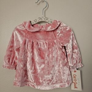 Baby Girls' Crushed Velour Long Sleeved Dress.